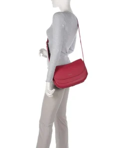Raquel Schultertasche genarbtes Leder rot