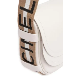 Raquel Schultertasche genarbtes Leder weiß