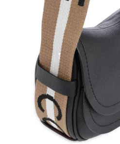 Raquel Umhängetasche genarbtes Leder schwarz