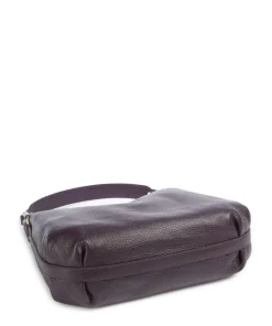 Rebekka Beuteltasche genarbtes Rindsleder pflaume