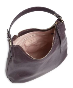 Rebekka Beuteltasche genarbtes Rindsleder pflaume