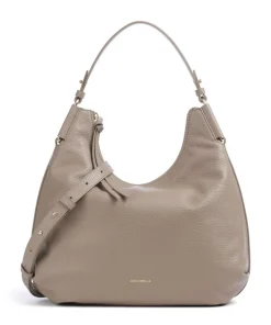 Rebekka Beuteltasche genarbtes Rindsleder taupe