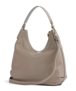Rebekka Beuteltasche genarbtes Rindsleder taupe