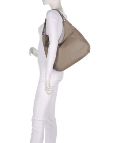 Rebekka Beuteltasche genarbtes Rindsleder taupe