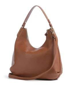 Rebekka Beuteltasche genarbtes Rindsleder braun