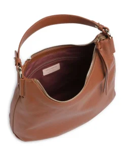 Rebekka Beuteltasche genarbtes Rindsleder braun