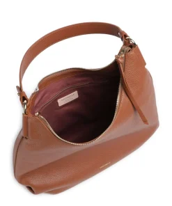 Rebekka Beuteltasche genarbtes Rindsleder braun