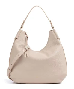 Rebekka Beuteltasche genarbtes Rindsleder beige