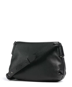 Rebekka Schultertasche genarbtes Rindsleder schwarz