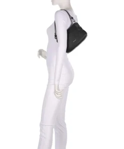 Rebekka Schultertasche genarbtes Rindsleder schwarz