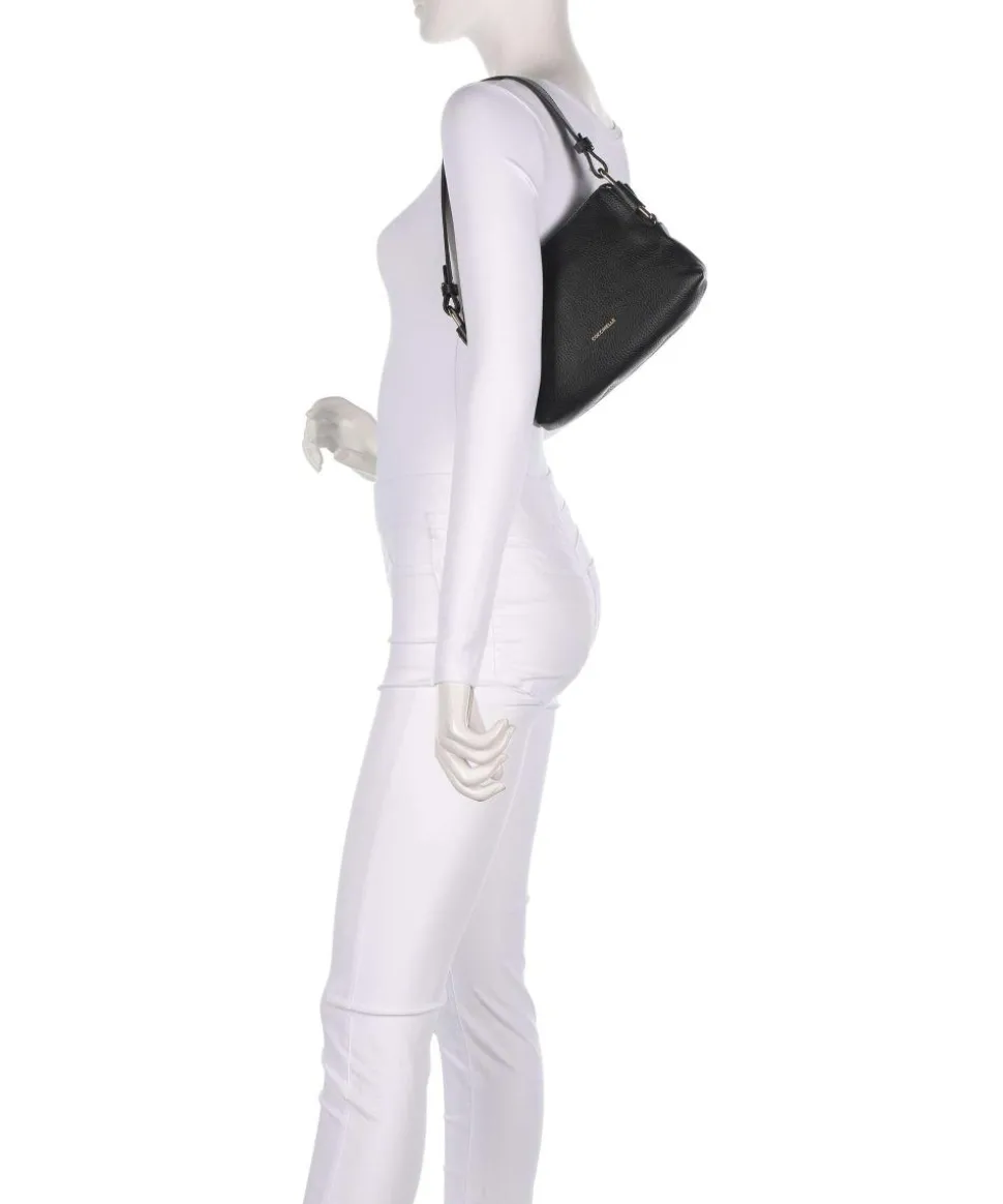 Rebekka Schultertasche genarbtes Rindsleder schwarz