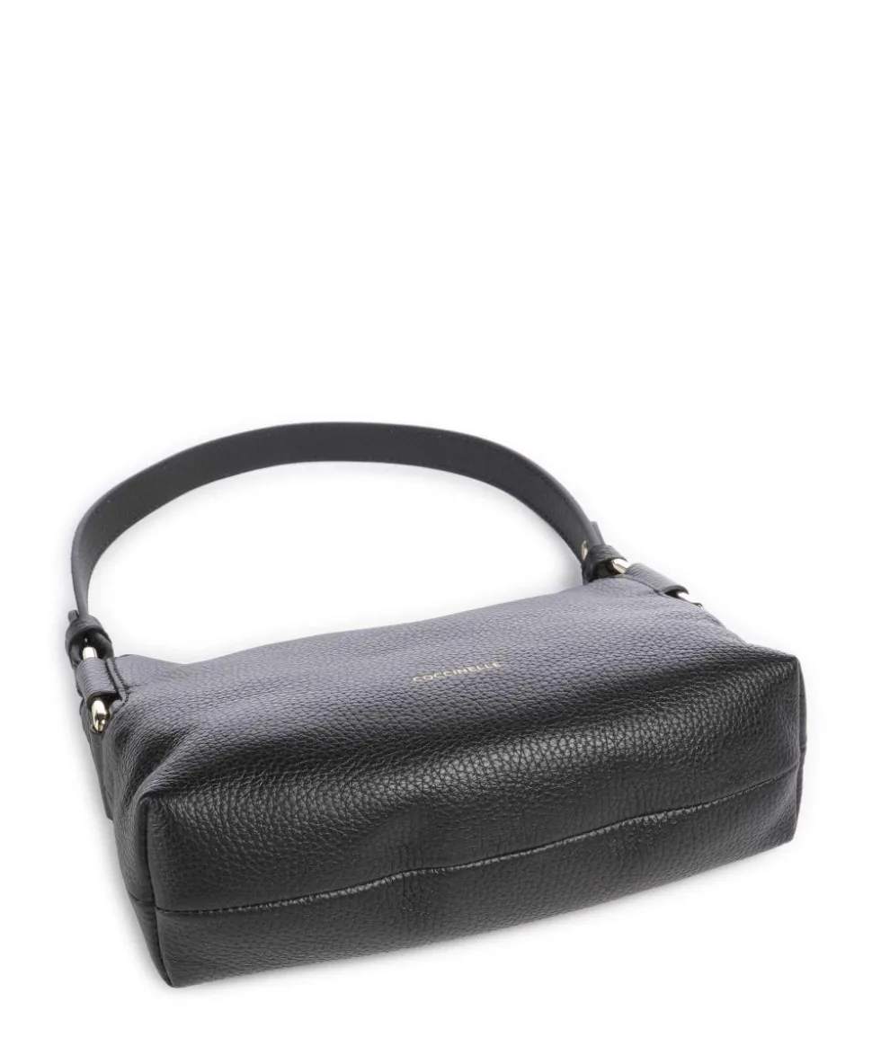 Rebekka Schultertasche genarbtes Rindsleder schwarz