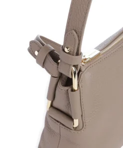 Rebekka Schultertasche genarbtes Rindsleder taupe