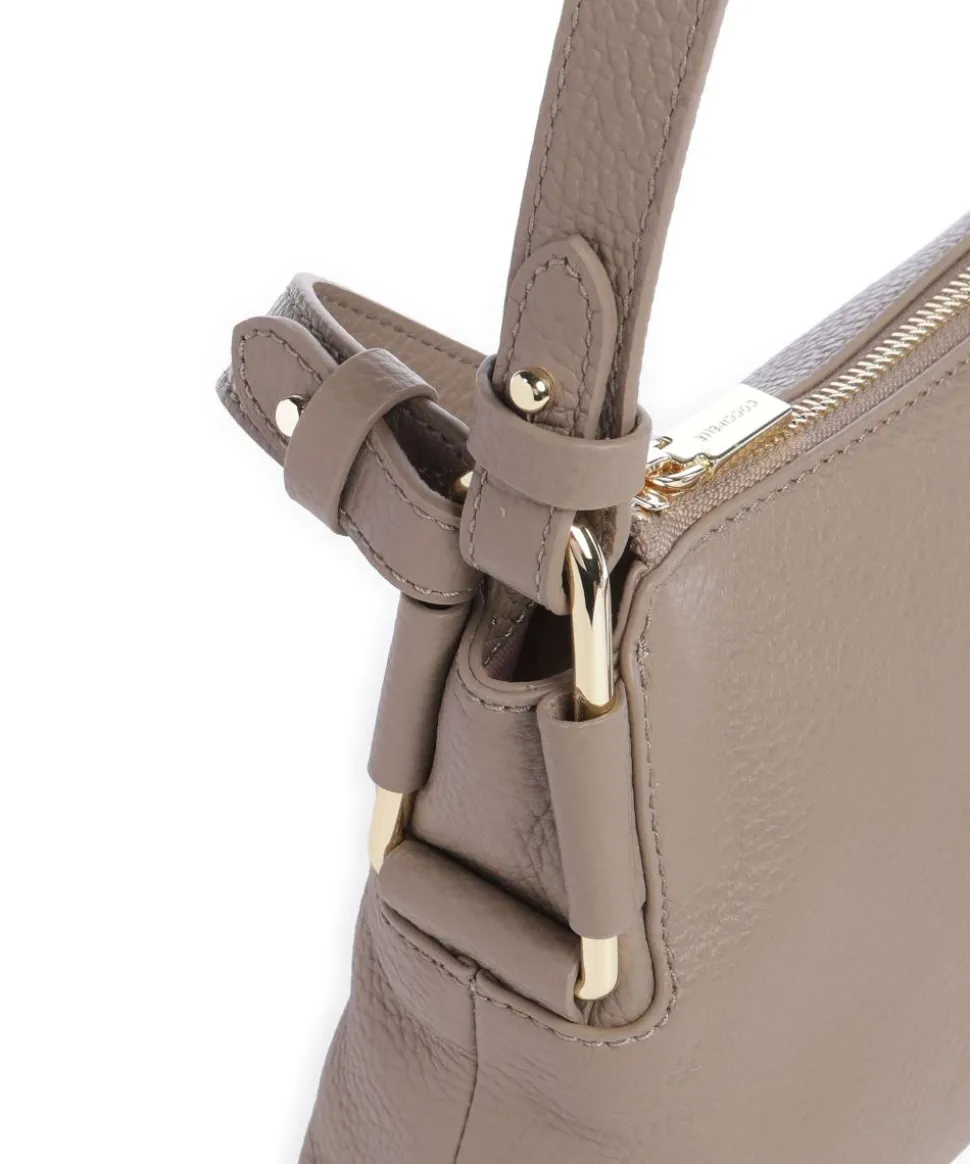Rebekka Schultertasche genarbtes Rindsleder taupe