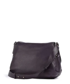 Rebekka Schultertasche genarbtes Rindsleder pflaume