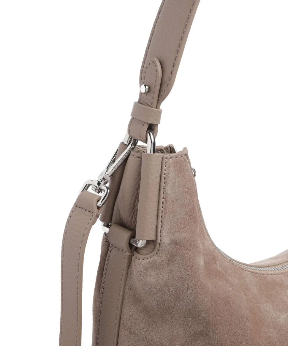 Rebekka Suede Beuteltasche aufgerautes Rindsleder taupe