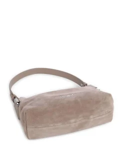 Rebekka Suede Schultertasche aufgerautes Rindsleder taupe