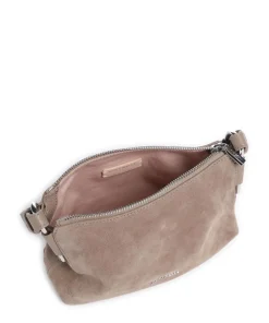 Rebekka Suede Schultertasche aufgerautes Rindsleder taupe