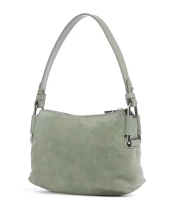 Rebekka Suede Schultertasche aufgerautes Rindsleder graugrün