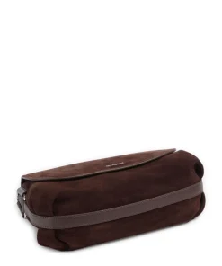 Rebekka Suede Schultertasche aufgerautes Rindsleder dunkelbraun