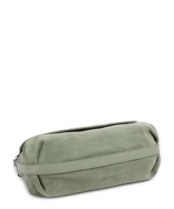 Rebekka Suede Schultertasche aufgerautes Rindsleder graugrün