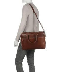 Remo Aktentasche 15″ fein genarbtes Rindsleder cognac