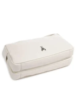 Reverse Umhängetasche fein genarbtes Leder elfenbein