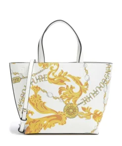 Reversible Shopper Handtasche Lederimitat weiß