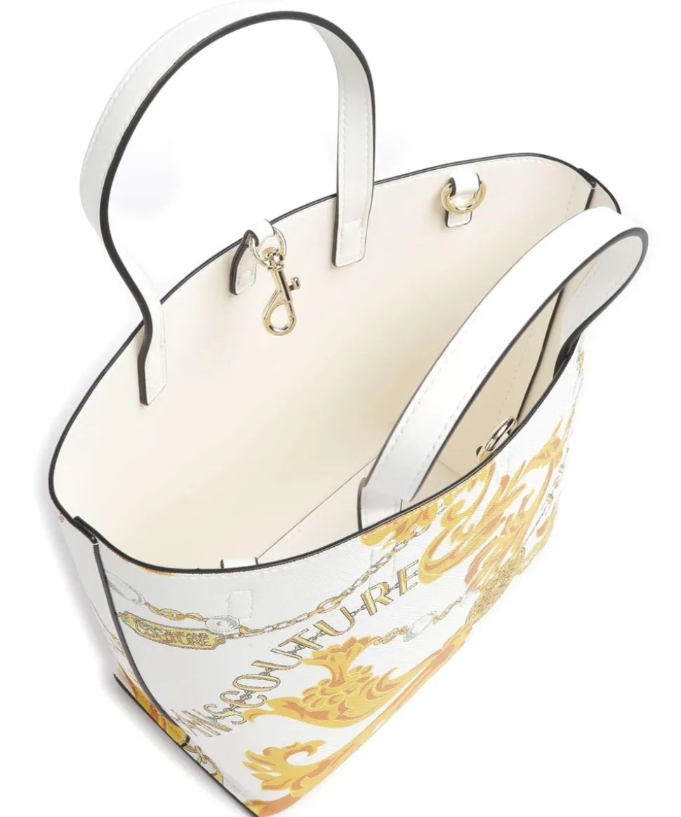 Reversible Shopper Handtasche Lederimitat weiß