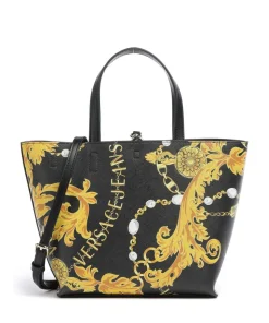 Reversible Shopper Handtasche Lederimitat schwarz