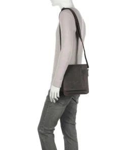 Richmond Umhängetasche Leder dunkelbraun