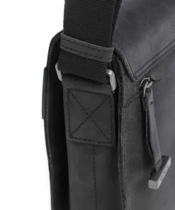 Richmond Umhängetasche Leder schwarz