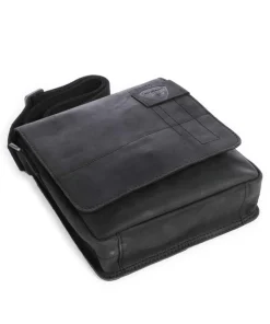 Richmond Umhängetasche Leder schwarz