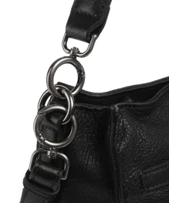 Ride Easy Schultertasche genarbtes Leder schwarz