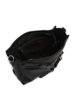 Ride Easy Schultertasche genarbtes Leder schwarz