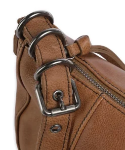 Ride Easy Schultertasche genarbtes Leder karamellbraun