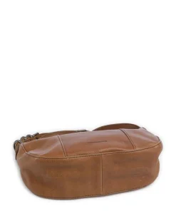 Ride Easy Schultertasche genarbtes Leder karamellbraun