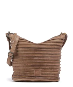 Riffellinchen Umhängetasche genarbtes Rindsleder karamellbraun