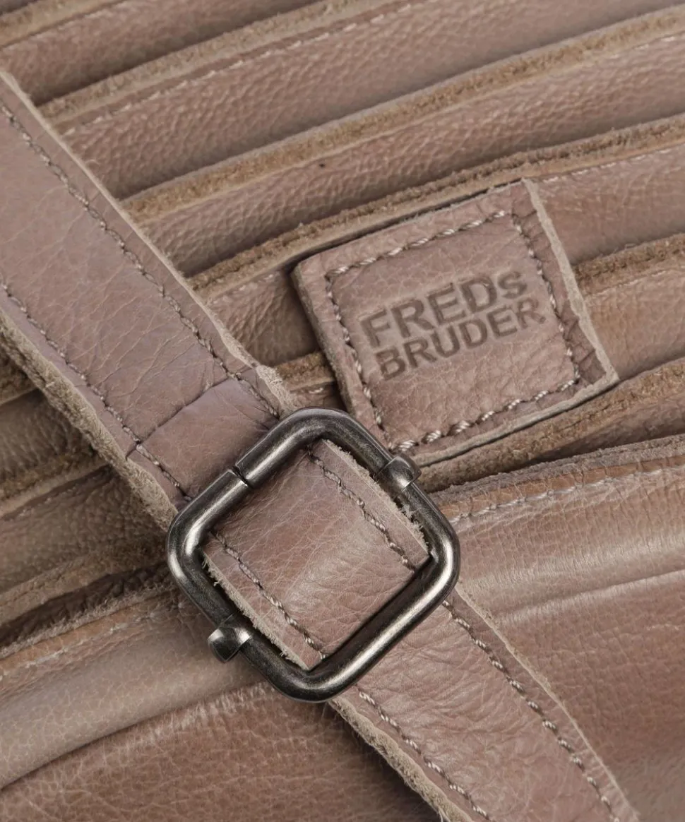 Riffellinchen Umhängetasche genarbtes Rindsleder taupe