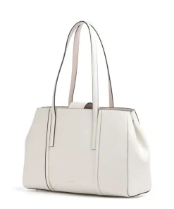 Riva L Shopper genarbtes Leder weiß