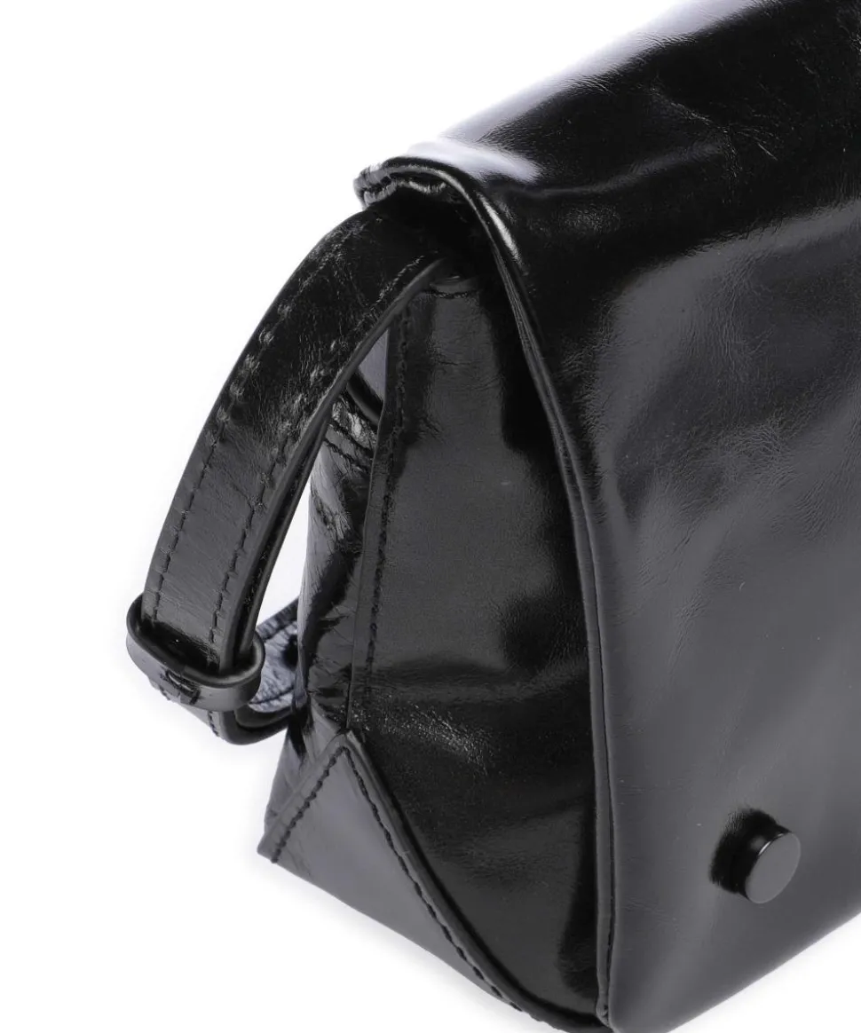 Rive Paper Touch Crinkle S Umhängetasche fein genarbtes Leder schwarz