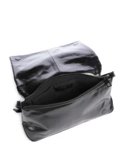 Rive Paper Touch Crinkle S Umhängetasche fein genarbtes Leder schwarz