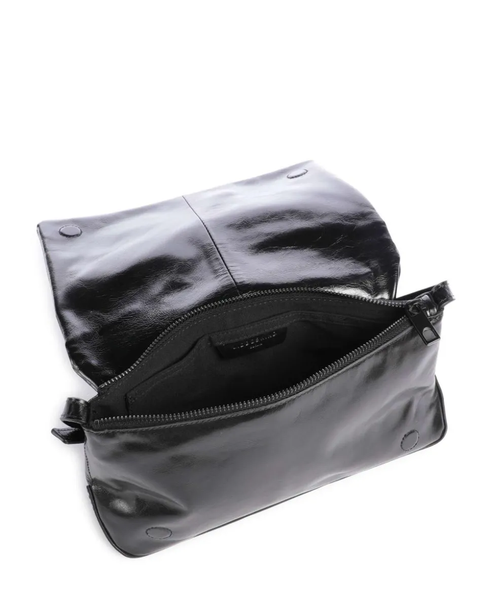 Rive Paper Touch Crinkle S Umhängetasche fein genarbtes Leder schwarz