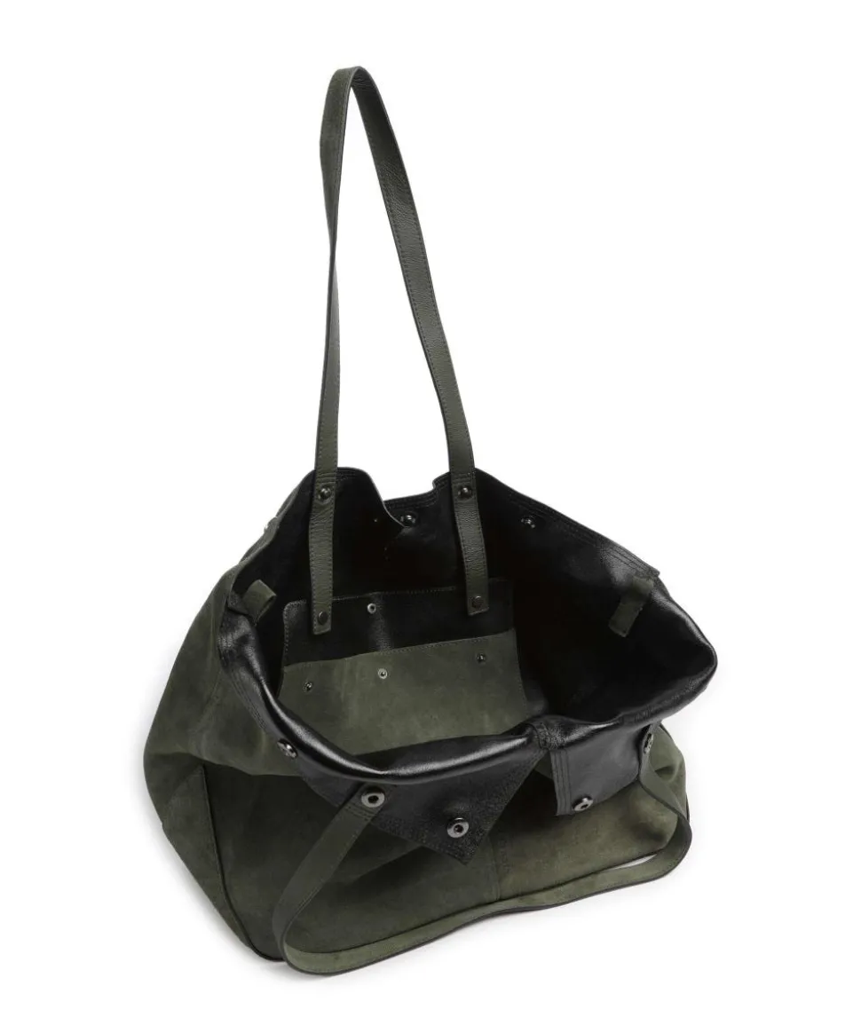 Rive Suede L Shopper aufgerautes Leder dunkelgrün