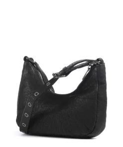 Rock Palma Umhängetasche genarbtes Leder schwarz