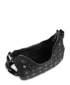 Rock Palma Umhängetasche genarbtes Leder schwarz