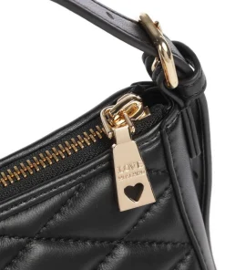 Romantic Schultertasche Lederimitat schwarz