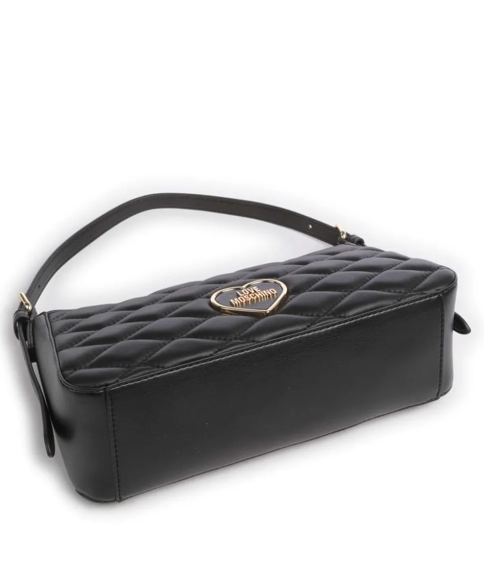 Romantic Schultertasche Lederimitat schwarz