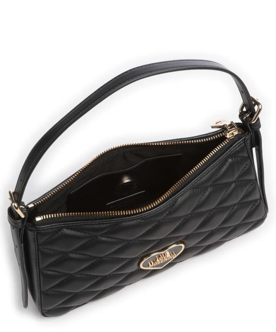 Romantic Schultertasche Lederimitat schwarz