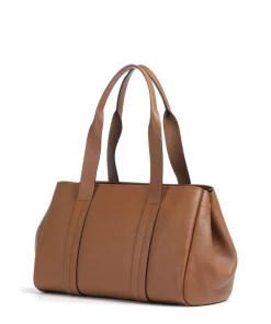 Romee Large Shopper genarbtes Rindsleder braun